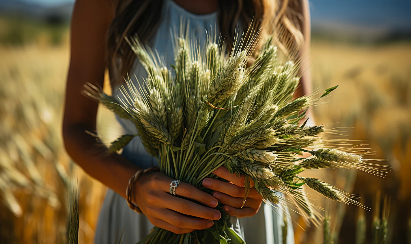 Spermidin Foto Frau mit Weizen